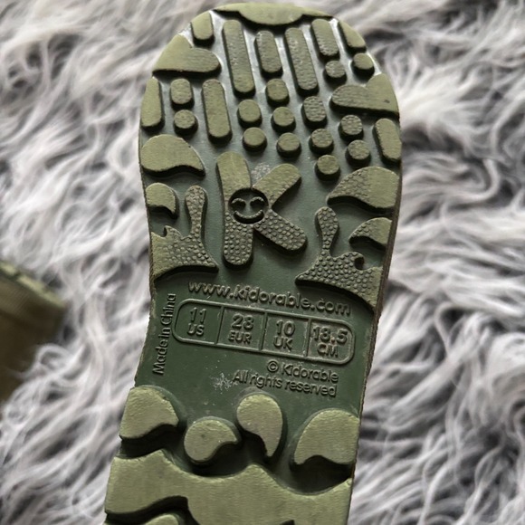 Kidorable Kids Dinosaur Rain Boots Mid Calf Sz 11 US / 28 EU 18.5cm Green 🐊 - Picture 5 of 8